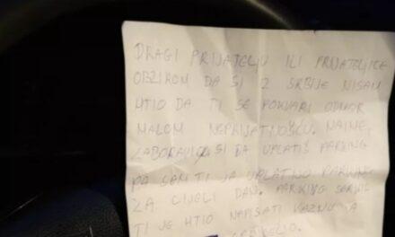 Beograđani šetali po Zenici, pa ih dočekala zanimljiva poruka na automobilu