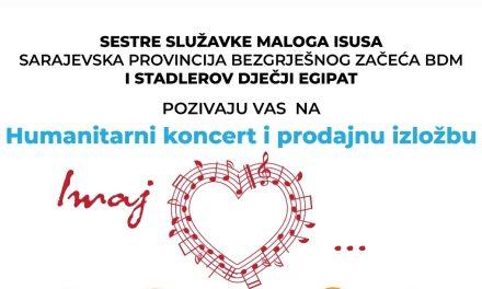 Gromiljak: Humanitarni duhovni koncert i prodajna izložba „Imaj srce…“ za školovanje djece i mladih u Stadlerovom dječjem Egiptu u Sarajevu