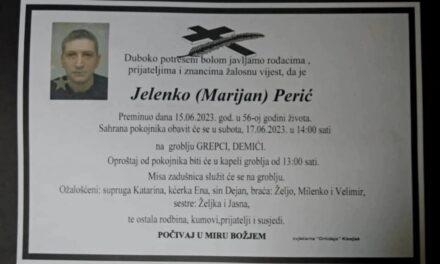 Obavijest o smrti: Preminuo Jelenko Perić