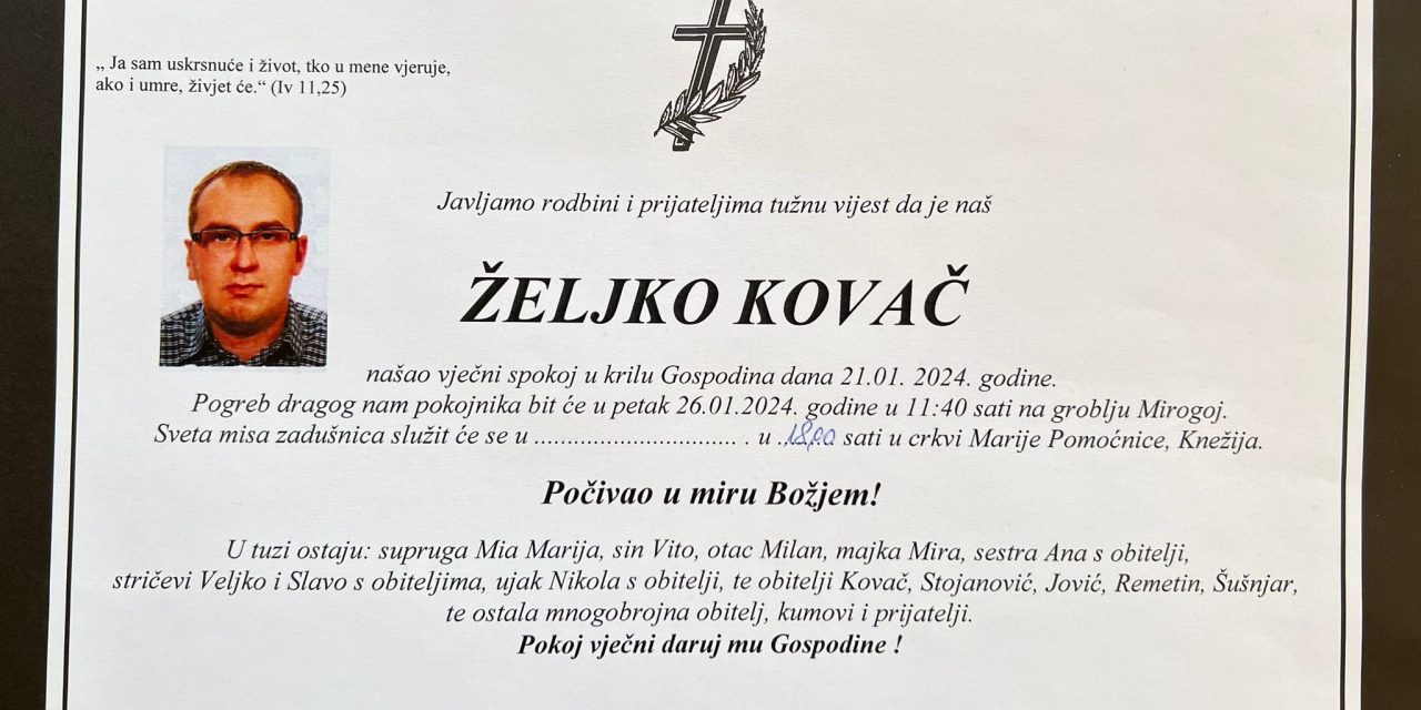 Preminuo je Željko Kovač