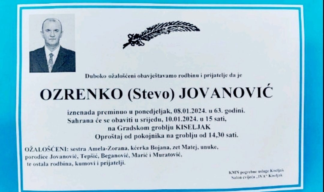 Preminuo je Ozrenko Jovanović