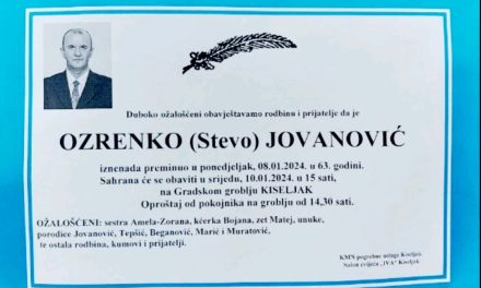 Preminuo je Ozrenko Jovanović
