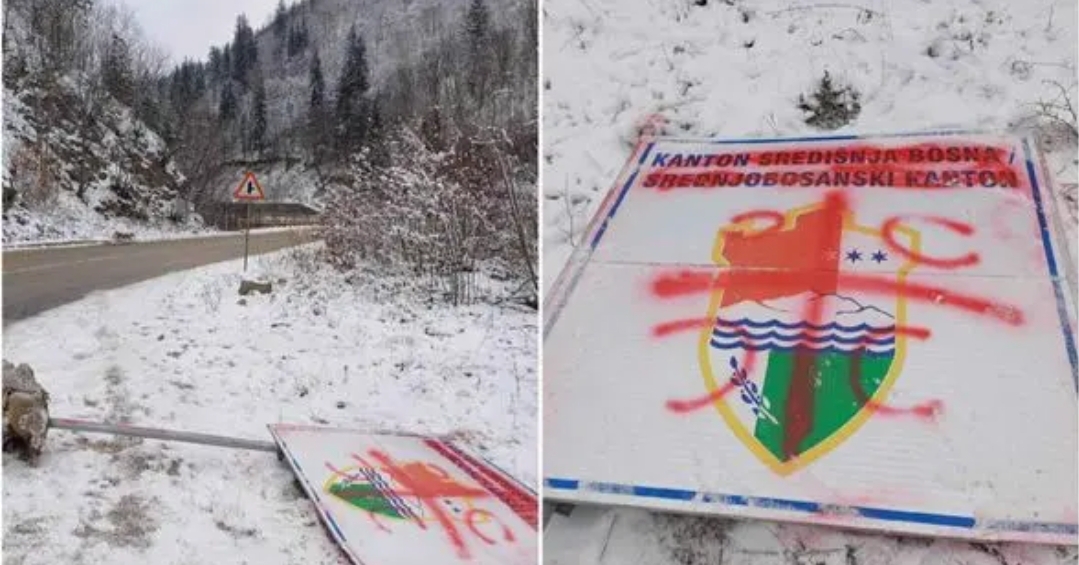 Na ulazu u Skender-Vakuf autom zakačili i izvalili stupove