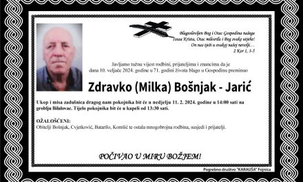 Preminuo je Zdravko Bošnjak – Jarić