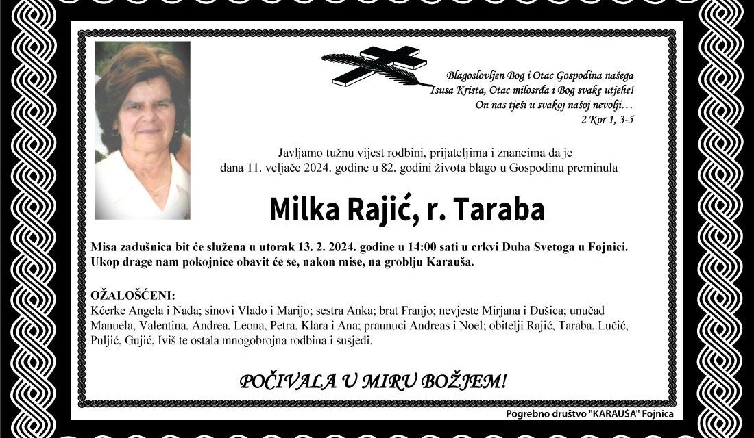 Preminula je Milka Rajić