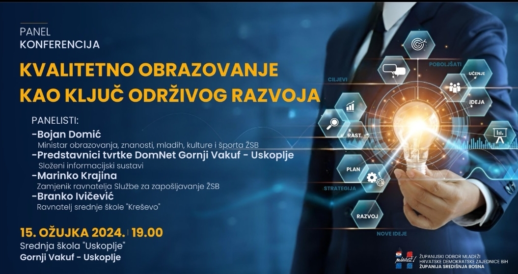 ŽO Mladeži HDZ BiH ŽSB organizira panel konferenciju: Kako kvalitetno obrazovanje otvara vrata održivom razvoju