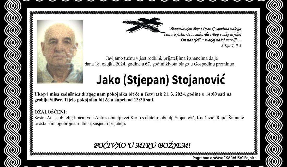 Preminuo je Jako Stojanović