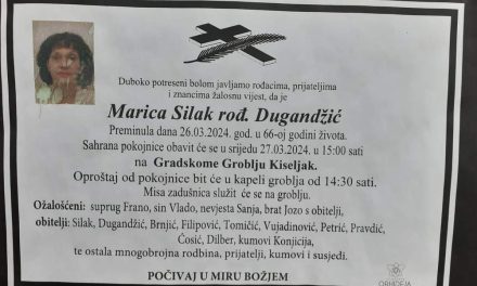 Preminula je Marica Silak, rođ. Dugandžić