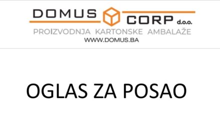 DOMUS CORP d.o.o. Kiseljak: Oglas za posao