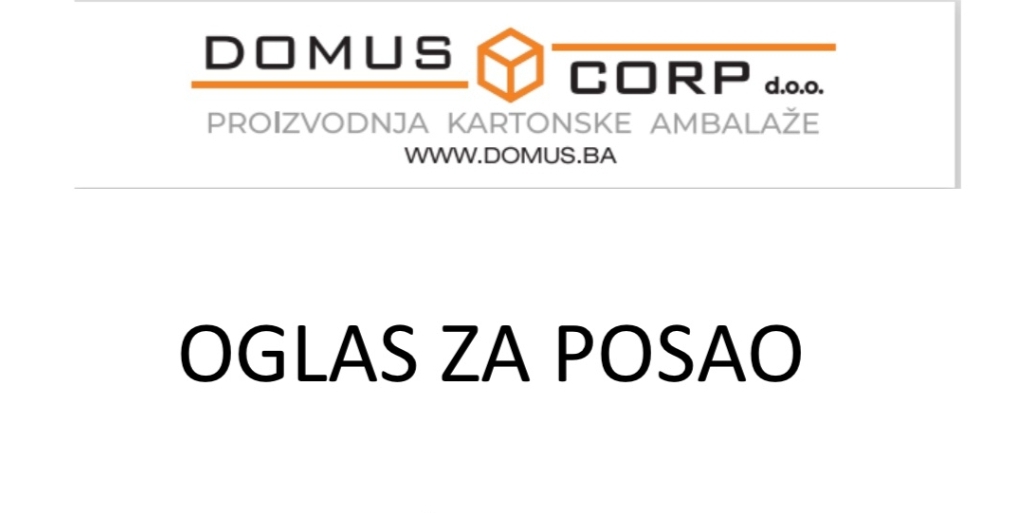 DOMUS CORP d.o.o. Kiseljak: Oglas za posao