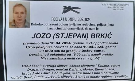 Preminuo je Jozo Brkić