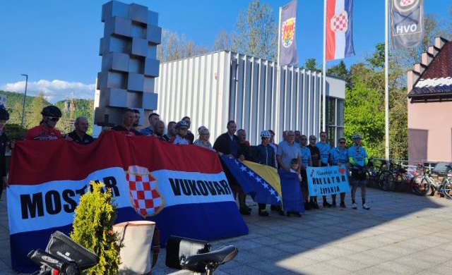 Biciklistička karavana prijateljstva Mostar- Vukovar trenutno u Kiseljaku