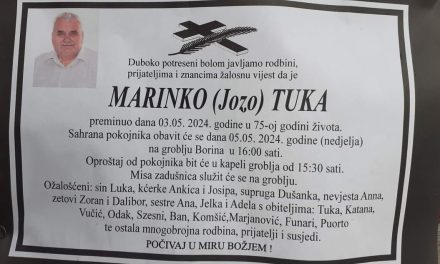 Preminuo je Marinko Tuka