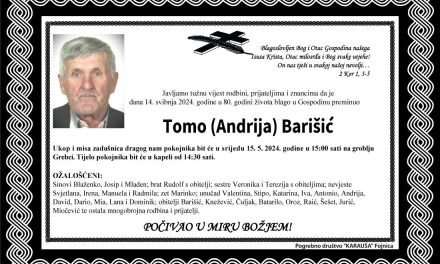 Preminuo je Tomo Barišić