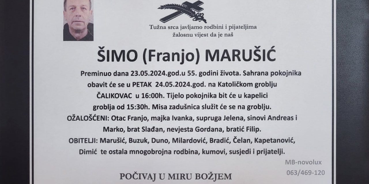 Preminuo je Šimo Marušić
