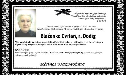 Preminula je Blaženka Cvitan