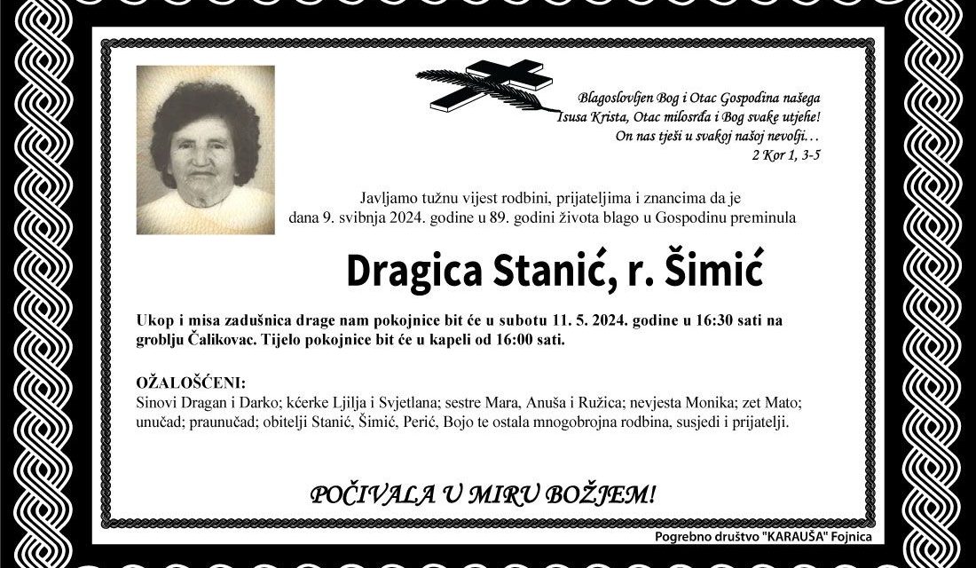 Preminula je Dragica Stanić