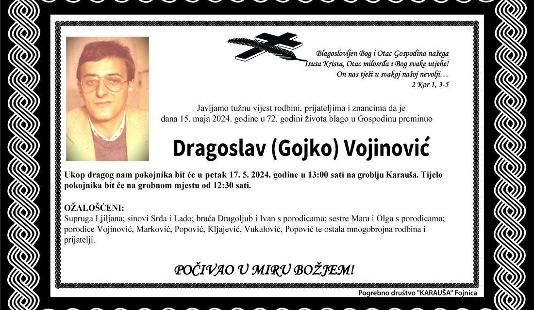 Preminuo je Dragoslav Vojinović