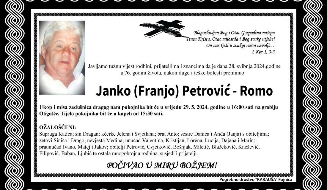 Preminuo je Janko Petrović – Romo