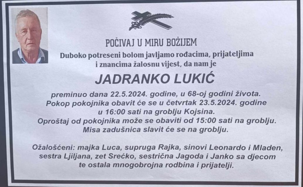 Preminuo je Jadranko Lukić
