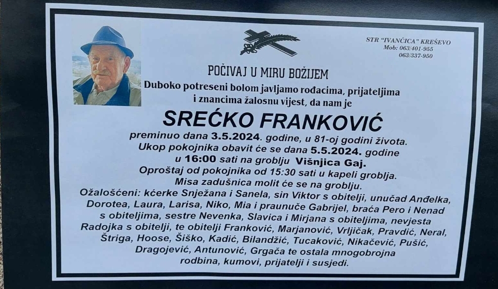 Preminuo je Srećko Franković