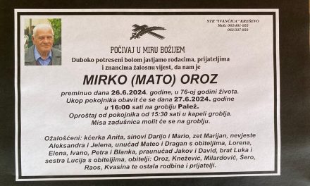 Preminuo je Mirko Oroz