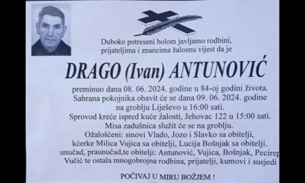 Preminuo je Drago Antunović
