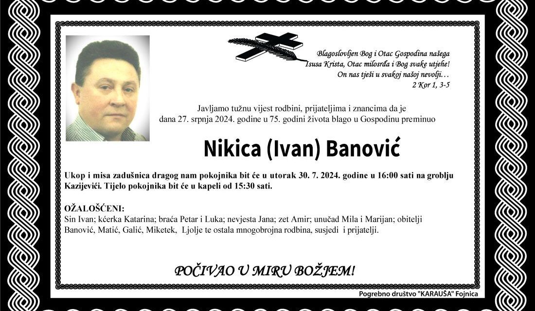 Preminuo je Nikica Banović