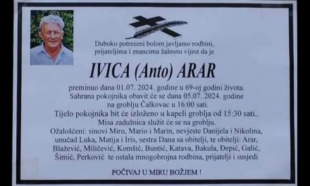 Preminuo je Ivica Arar