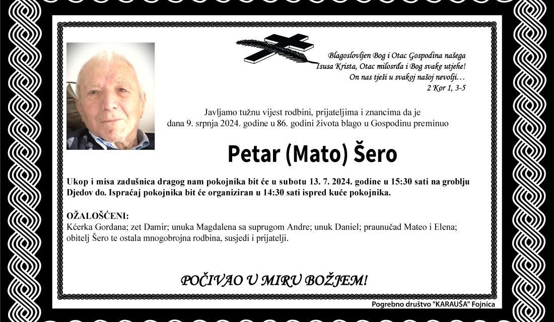 Preminuo je Petar Šero