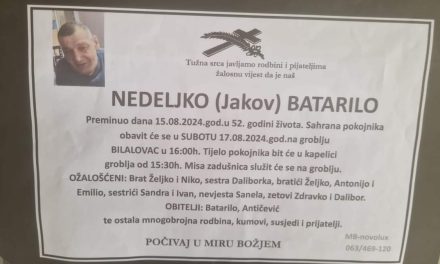 Preminuo je Nedeljko Batarilo