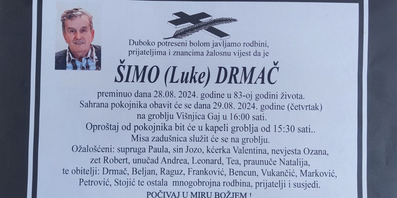 Preminuo je Šimo Drmač