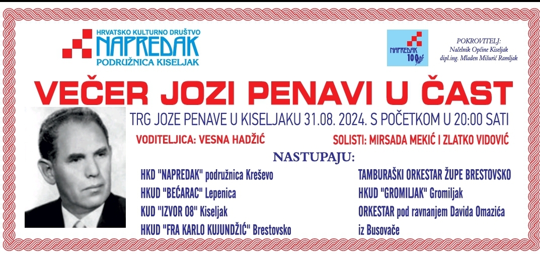 Kiseljak: Večer Jozi Penavi u čast