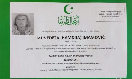 Preminula je Muvedeta Imamović