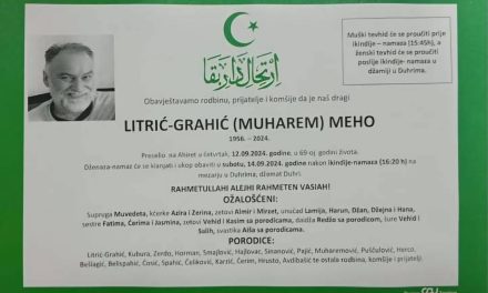 Preminuo je Meho Litrić-Grahić