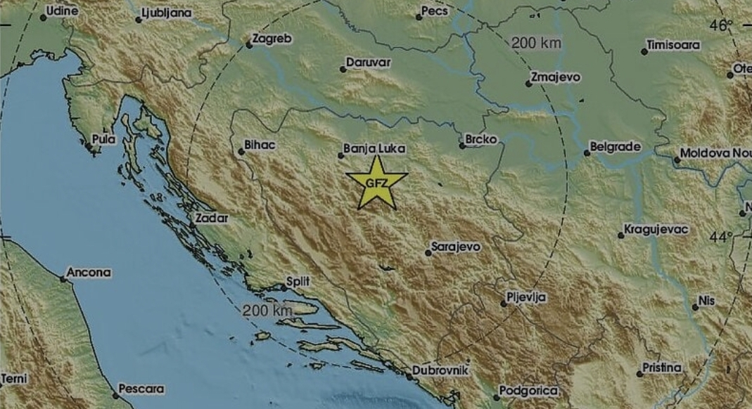 Potres jačine 4,5 stupnjeva po Richteru zatresao BiH