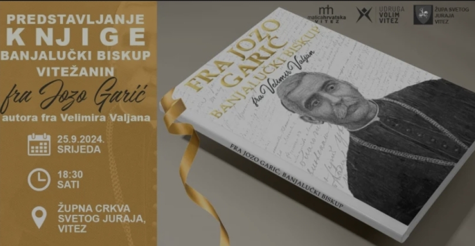 U Vitezu večeras predstavljanje knjige “Fra Jozo Garić, banjalučki biskup”