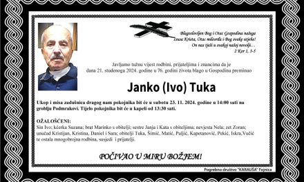 Preminuo je Janko Tuka