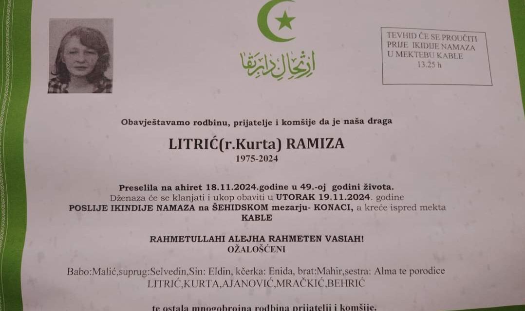 Preminula je Ramiza Litrić