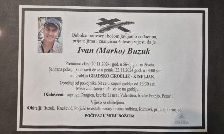 Preminuo je Ivan Buzuk