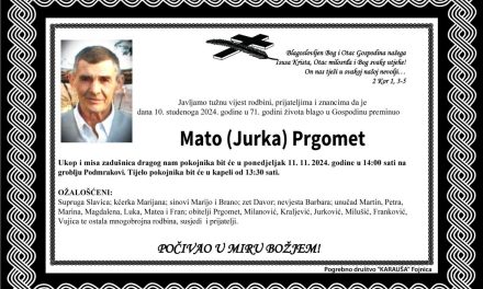Preminuo je Mato Prgomet