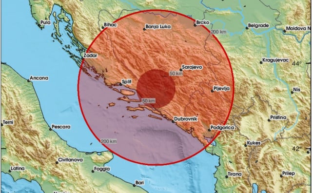 Dva potresa magnitude 3.5 i 3.1 potresli Hercegovinu