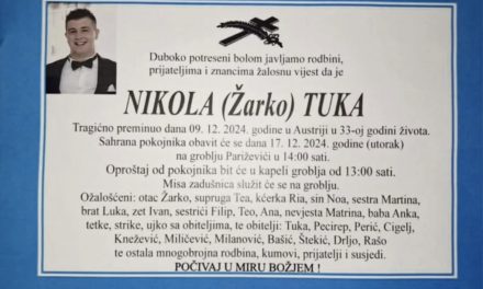 Poznati detalji sahrane tragično preminulog Nikole Tuke