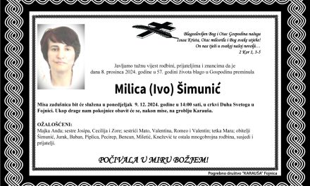 Preminula je Milica Šimunić