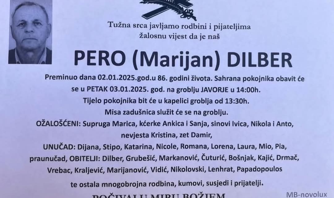 Preminuo je Pero Dilber