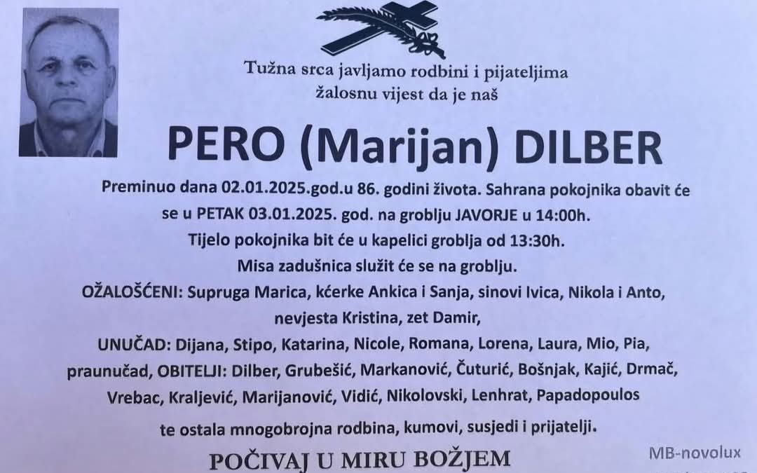 Preminuo je Pero Dilber