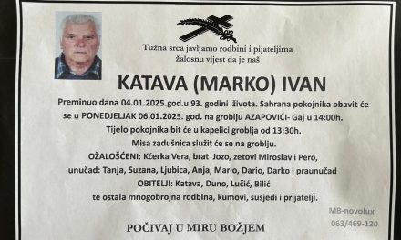 Preminuo je Ivan Katava