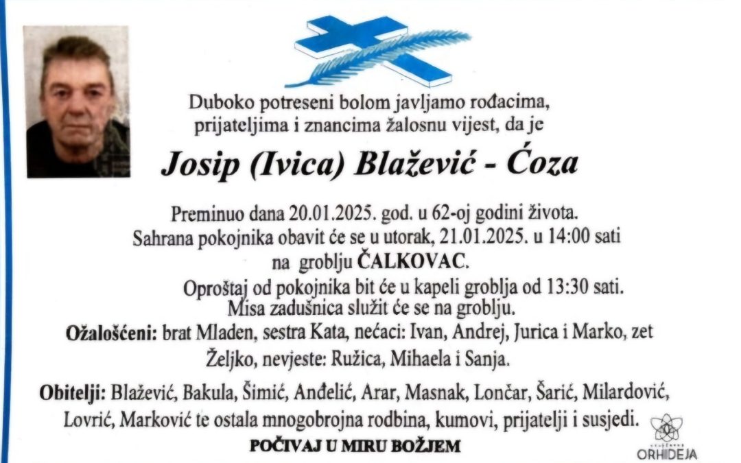 Preminuo je Josip Blažević – Ćoza