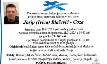 Preminuo je Josip Blažević – Ćoza