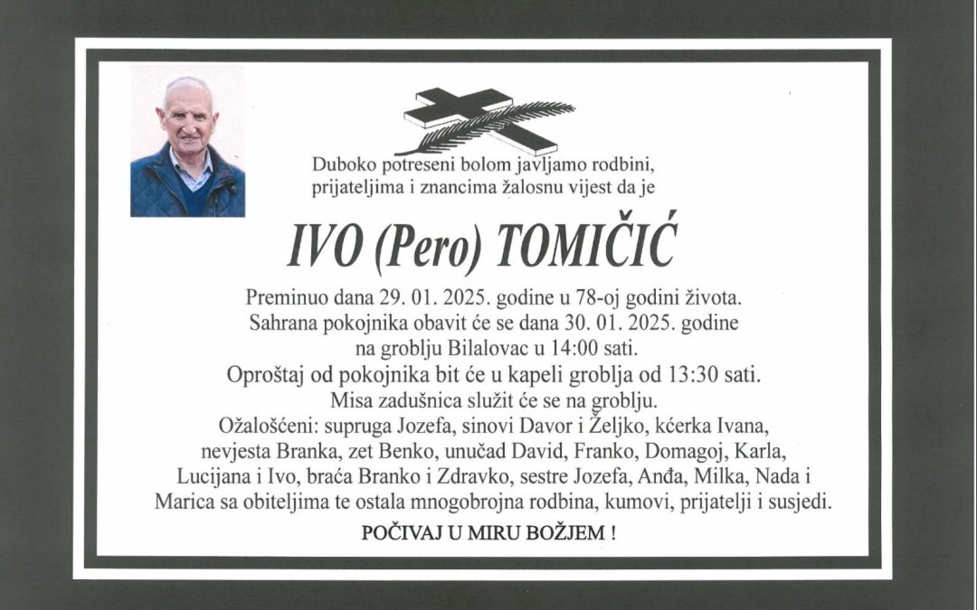 Preminuo je Ivo Tomičić